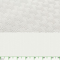 Tischschoner Tischmolton Weiß mit Muster Tischpolster 2,2mm Vliesrücken Meterware 20m