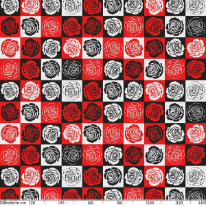 abwaschbare Tischdecke Rosen PopArt American Retro Style Rot Schwarz Weiß  Wachstuch Wachstuchtischdecke