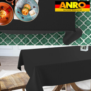 Stofftischdecke abwaschbare Tischdecke MILA mit Teflon beschichtet Jacquard Uni Leinenoptik Baumwolle Meterware