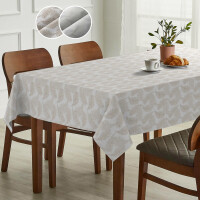 Stofftischdecke abwaschbare Tischdecke mit Teflon beschichtet Palmen Lurex Baumwolle Polyester KATE Floral Blätter Meterware