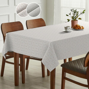 Stofftischdecke abwaschbare Tischdecke mit Teflon beschichtet Palmen Lurex Baumwolle Polyester NATA Blätter Meterware