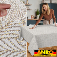 Stofftischdecke abwaschbare Tischdecke mit Teflon beschichtet Palmen Lurex Baumwolle Polyester NATA Blätter Meterware