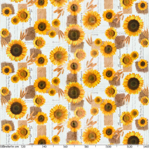 Sonnenblumen Patchwork Jute 100x140cm Wachstuch Tischdecke