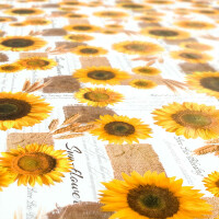 Sonnenblumen Patchwork Jute 100x140cm Wachstuch Tischdecke