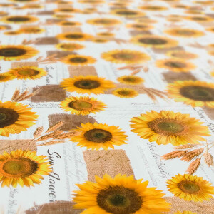 Wachstuch Tischdecke abwaschbar Wachstischdecke Meterware Sonnenblumen Outdoor Tischdecke