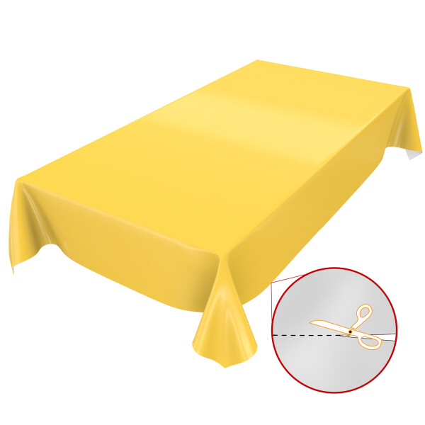 Einfarbig Gelb Wachstuch Uni Glanz abwaschbare Wachstuchtischdecke Tischdecke