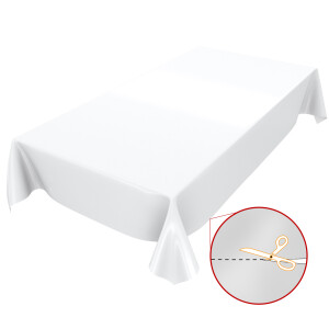 Uni Weiß Einfarbig 160x140cm Wachstuch Tischdecke
