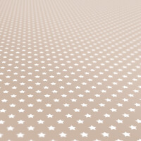 Tischdecke abwaschbar Wachstuch Sterne Sternchen Beige 140x260 cm mit Saum