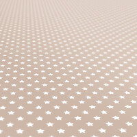 Tischdecke abwaschbar Wachstuch Sterne Sternchen Beige 140x260 cm mit Saum