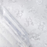 Durchsichtige Tischdecke Blumen 0,2 mm Halb-Transparent Glasklar, transparent