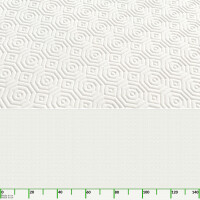 Tischschoner Tischmolton Molton Weiß mit Muster Tischpolster Tischdeckenunterlage Polyester Rücken 2mm Meterware 20m