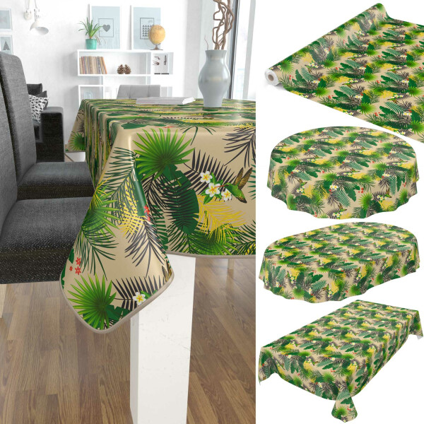 Grün Palmen Wachstuchtischdecke Blätter Tropische Tischdecke pflegeleicht abwaschbar Wachstuch