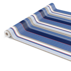 Tischdecke Wachstuch Lines Linien Streifen Blau pflegeleicht abwaschbar Wachstuchtischdecke
