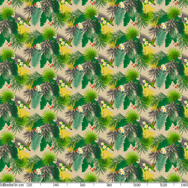 Tischdecke Wachstuch Tropische Palmen Blätter Grün 140x100 cm pflegeleicht