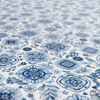 Tischdecke Fliese Mosaik Blau pflegeleicht abwaschbar Wachstuch Wachstuchtischdecke