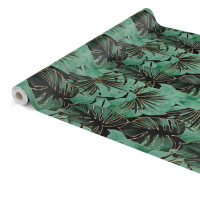 Tischdecke Palmenblätter Tropical Grün pflegeleicht abwischbar Wachstuch Wachstuchtischdecke