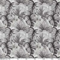 Abwaschbare Tischdecke Palmenblätter Tropical Grau pflegeleicht  Wachstuch Wachstuchtischdecke