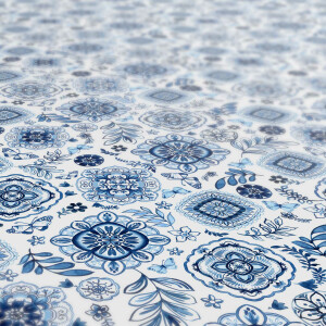 Tischdecke Wachstuch Fliese Mosaik Blau 140x160 cm pflegeleicht