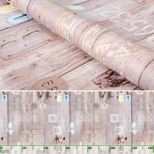 Wachstuch Tischdecke Meterware Wachstuchtischdecke abwaschbar Rolle 20m Breite 140cm Modern Holz Industrie  - BRCH6861L
