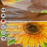 Transparente Tischdecke Vinyl Tischfolie Folie Tischschutzfolie 0,15mm mit Muster Sonnenblumen