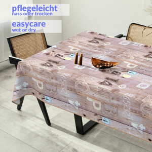 Tischdecke Wachstuch Chic&Charme Modern Holz...