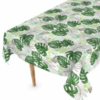 Wachstuchtischdecke Tischdecke abwaschbar Wachstischdecke Gartischdecke Palmenblätter Grün Outdoor Tischdecke