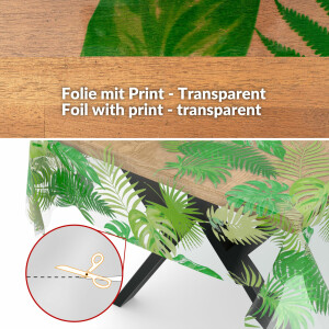Transparente Tischdecke Vinyl Tischfolie Folie Tischschutzfolie 0,15mm mit Muster Exotik