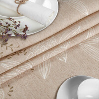 Tischdecke Stoff Tischwäsche Textil abwaschbar Tischtuch Baumwolle Polyester Japondi Beige Outdoor Tischdecke