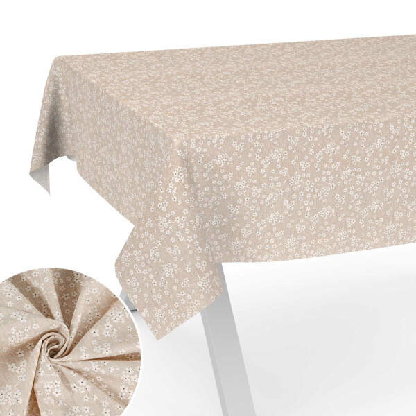 Tischdecke Stoff Tischwäsche Textil abwaschbar Tischtuch Baumwolle Polyester Violen Beige Outdoor Tischdecke