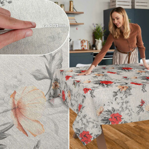 Tischdecke Stoff Tischwäsche Textil abwaschbar Tischtuch Baumwolle Polyester Flora Outdoor Tischdecke