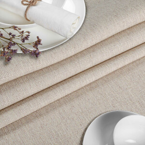 Tischdecke Stoff Tischwäsche Textil abwaschbar Tischtuch Baumwolle Polyester Beige Grau Outdoor Tischdecke