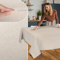 Tischdecke Stoff Tischwäsche Textil abwaschbar Tischtuch Baumwolle Polyester Beige Grau Outdoor Tischdecke