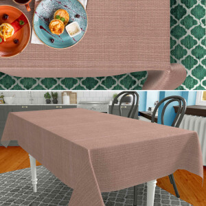 Tischdecke Stoff Tischwäsche Textil abwaschbar Tischtuch Baumwolle Polyester Braun Outdoor Tischdecke