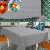 Tischdecke Stoff Tischwäsche Textil abwaschbar Tischtuch Baumwolle Polyester Dunkelgrau Outdoor Tischdecke