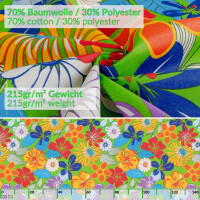 Tischdecke Stoff Tischwäsche Textil abwaschbar Tischtuch Baumwolle Polyester Colourful Flowers Outdoor Tischdecke