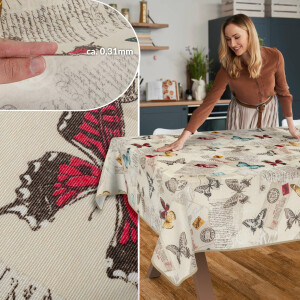 Tischdecke Stoff Tischwäsche Textil abwaschbar Tischtuch Baumwolle Polyester Butterflies Outdoor Tischdecke