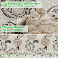 Tischdecke Stoff Tischwäsche Textil abwaschbar Tischtuch Baumwolle Polyester Coffee Outdoor Tischdecke