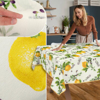 Tischdecke Stoff Tischwäsche Textil abwaschbar Tischtuch Baumwolle Polyester Lemon Outdoor Tischdecke