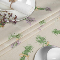 Tischdecke Stoff Tischwäsche Textil abwaschbar Tischtuch Baumwolle Polyester Lavender Beige Outdoor Tischdecke
