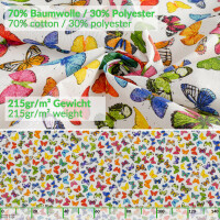 Tischdecke Stoff Tischwäsche Textil abwaschbar Tischtuch Baumwolle Polyester Colorful Butterflies Outdoor Tischdecke