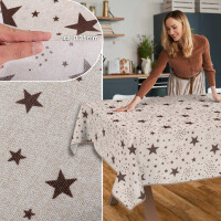 Tischdecke Stoff Tischwäsche Textil abwaschbar Tischtuch Baumwolle Polyester Stars Outdoor Tischdecke