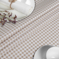 Tischdecke Stoff Tischwäsche Textil abwaschbar Tischtuch Baumwolle Polyester Vichy Gray Outdoor Tischdecke