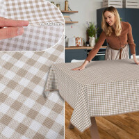 Tischdecke Stoff Tischwäsche Textil abwaschbar Tischtuch Baumwolle Polyester Vichy Gray Outdoor Tischdecke