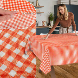 Tischdecke Stoff Tischwäsche Textil abwaschbar Tischtuch Baumwolle Polyester Vichy Red Outdoor Tischdecke